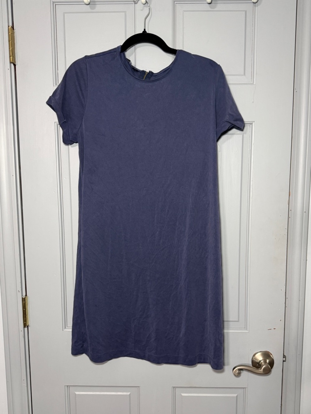 Brass Modal Dress Blue Minimalist Shift Tee Dress Medium